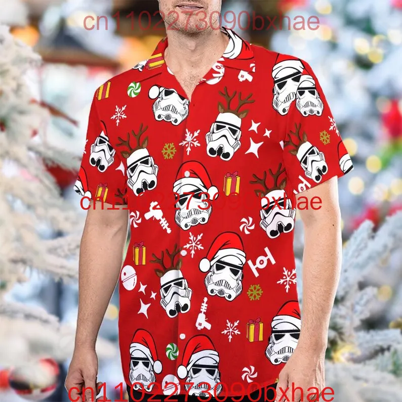 

2026 New Halloween Hawaiian Shirt Disney Fashion Street Men's And Women's Children's Short sleeved Button Up Shirt