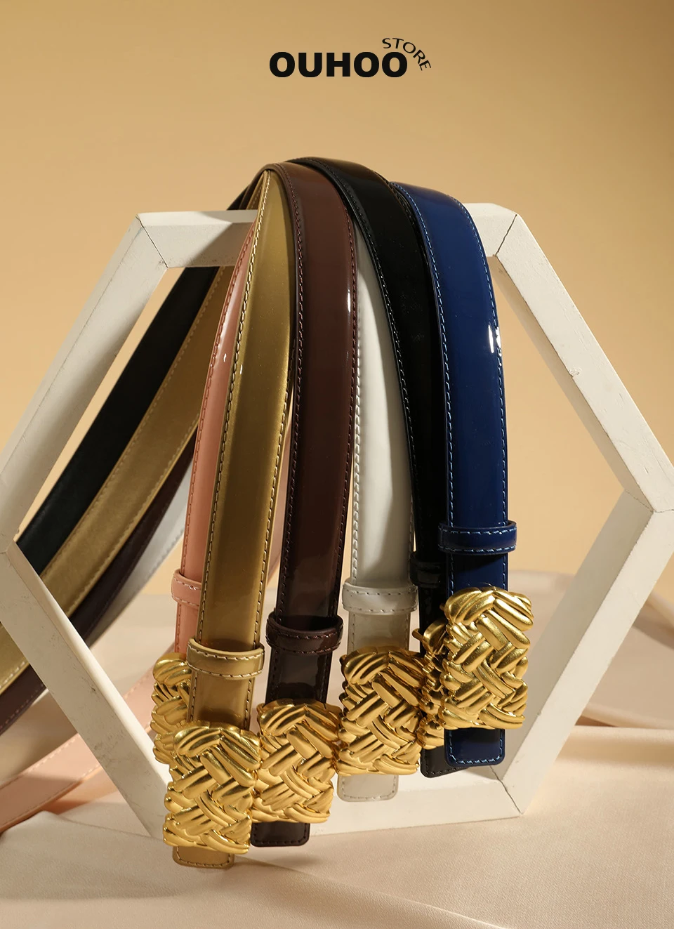 

New Women Thin Belt Shiny Patent Leather Belts Fashion Versatile Decoration Ladies Waistband Senior Sense with Jeans Skirt Belt