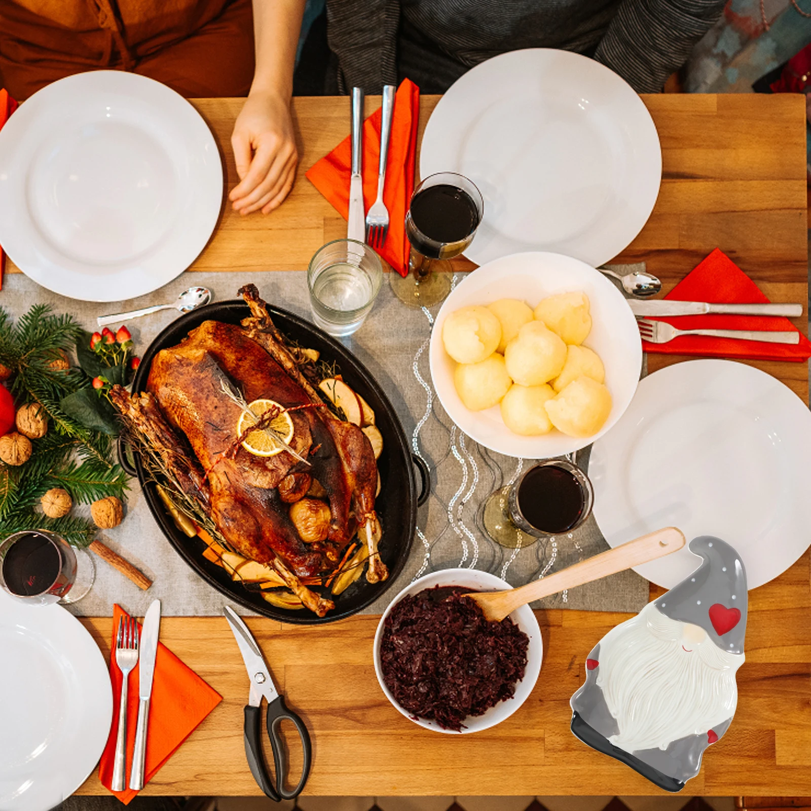 

1 шт., рождественская керамическая тарелка Санта-Клауса, высокотемпературная сервировочная тарелка для рождественской вечеринки, ужина, блюдо Санта-Клауса