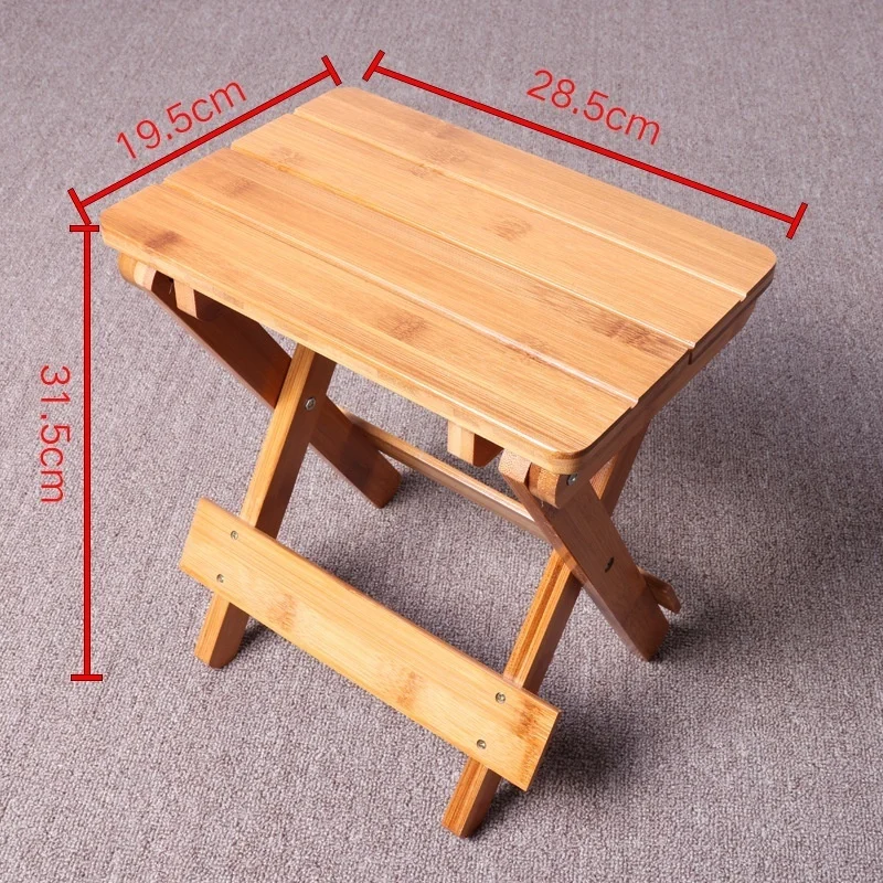 Bamboo folding stool solid wood children portable folding stool foldable stool small stool adult low stool household