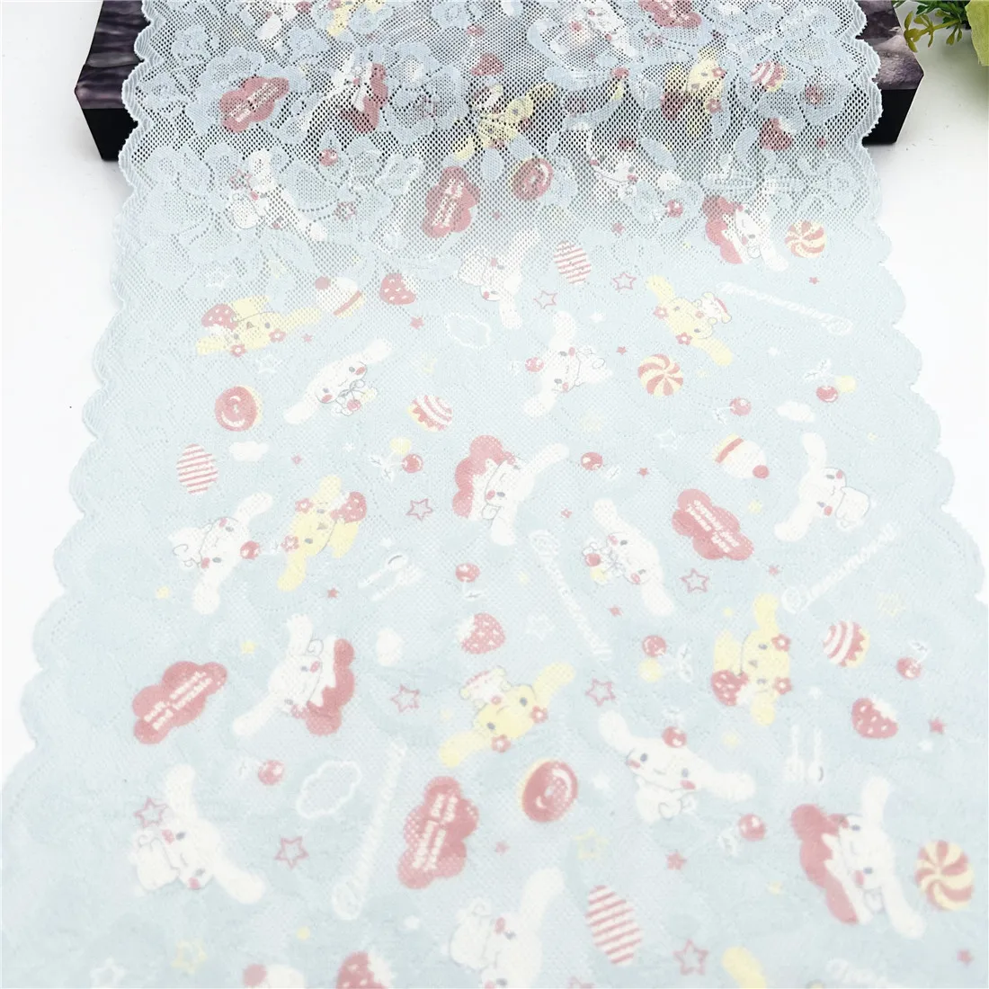 3y/lot Width 22.50cm Baby Blue Elastic Stretch Lace Trim Skirt Hem Underwear Sewing Craft DIY Apparel Fabric Lace For Dress