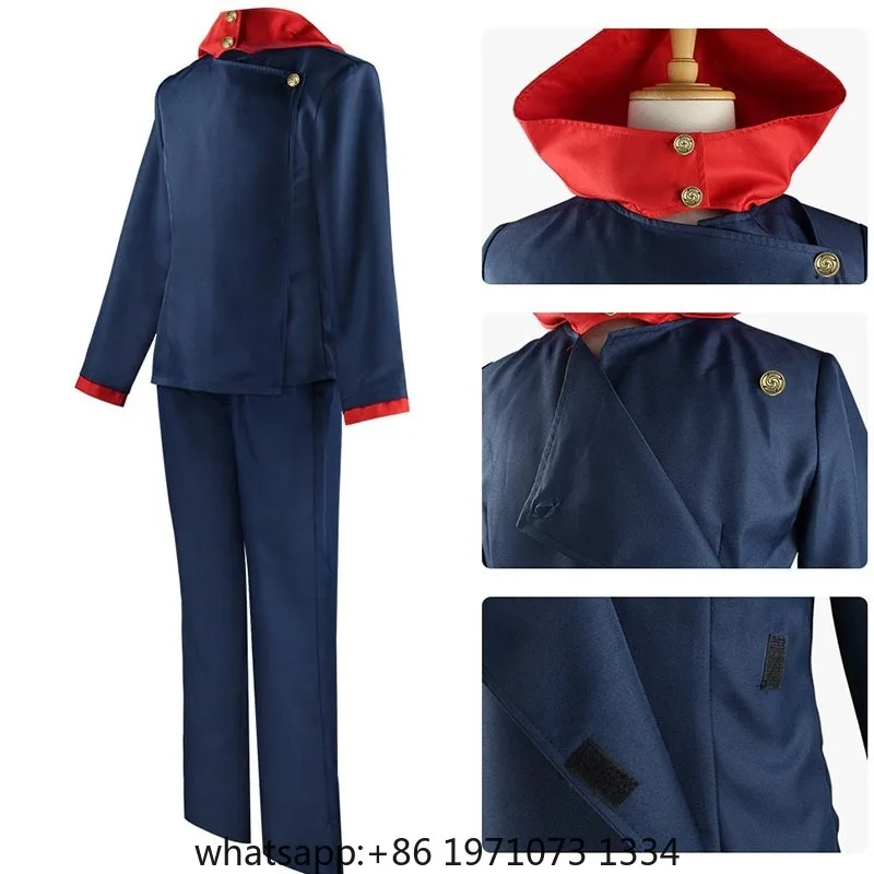Anime Cosplay Itadori Yuji Costume Unisex Anime Tokyo Hooded Academy Jacket Pants UniformSchool Uniform Set