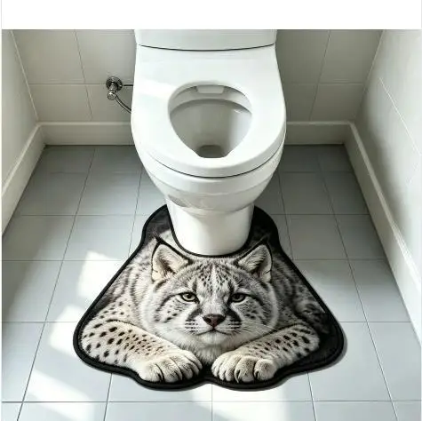 40x60cm Irregular Bathroom Floor Mat U-Shaped Toilet Rug Diatomaceous Earth Bathroom Floor Mat Absorbent Splash Proof Mat