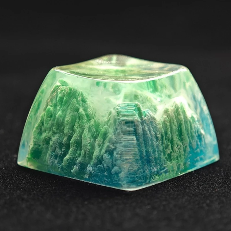 

Suitable for Mechanical Keyboards, Fuji Mountain Ju Adhesive Resin Keycaps, Personalized Cross Hole Translucent