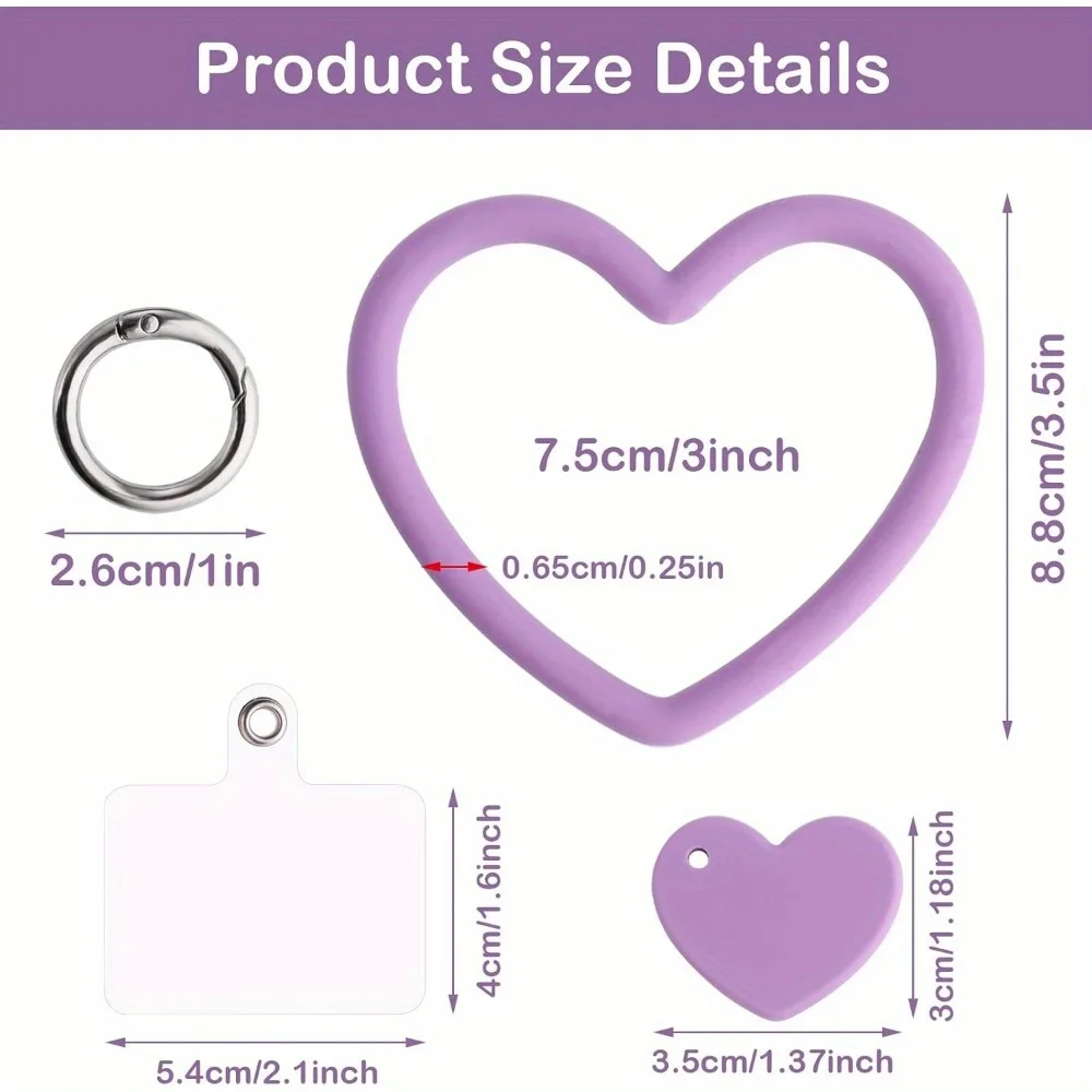 Heart Loop Phone Lanyard, Smart Phone Hand Wrist Lanyard Strap with Key Chain Holder Compatible with Most Smartphones