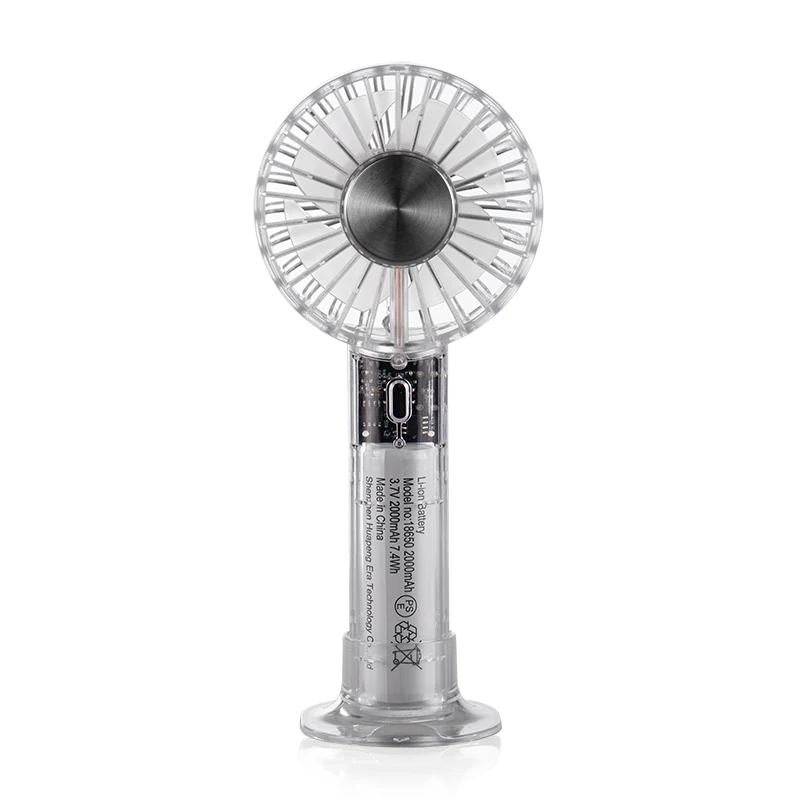 Transparent Handheld Fan Neck Fan 5 Gears Rechargeable Fan Outdoor Ventilador Ventiladores  for Camping