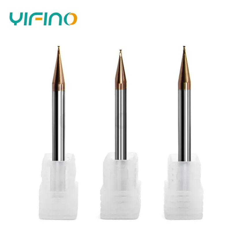 YIFINO Milling Cutter Alloy Coating Tungsten Steel Tool Cnc Maching Small Diameter Endmill Top Face Cutter Kit Milling Machine T