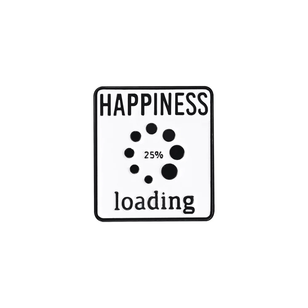 Whose Mental State Is Being Monitored? HAPPINESS Is Loading Pin Backpacks Decorative Clothing Winter Hats Brooches