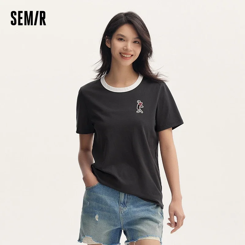 Semir T-Shirt Women Short-Sleeve Embroidered T-Shirt 2024 Summer New Collection Antibacterial And Cooling Summer Outfit