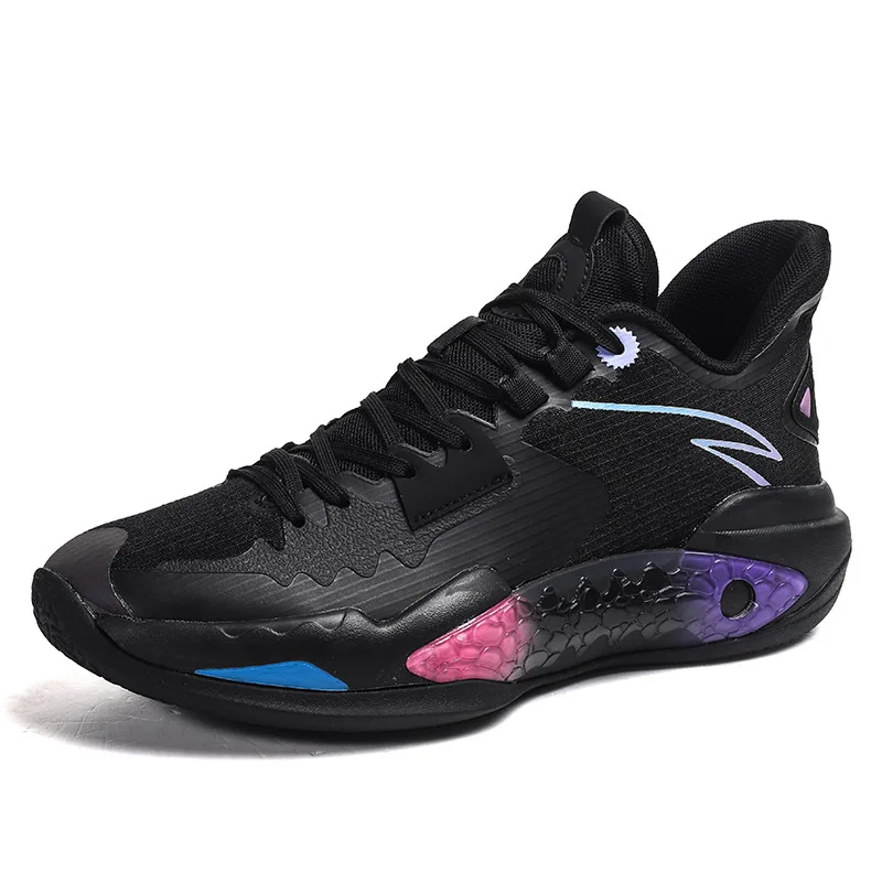 

Lynjacye Black Color Lightweight 1.0 Basketball Shoes for Men's Summer Breathable Sneakers BOOM Cushion Wearable Sport Shoes