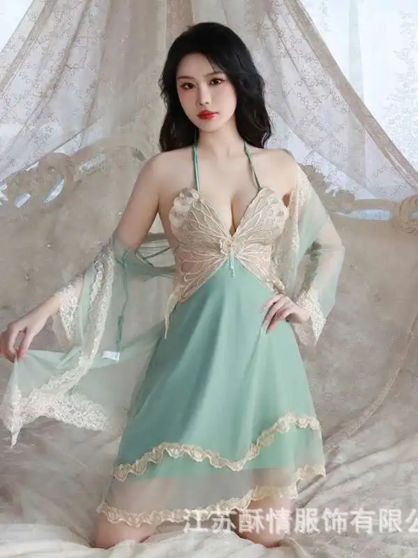 Moda verão exótica roupas femininas padrão de renda emenda perspectiva borboleta pescoço luxo estilo britânico vestido elegante 9f1v