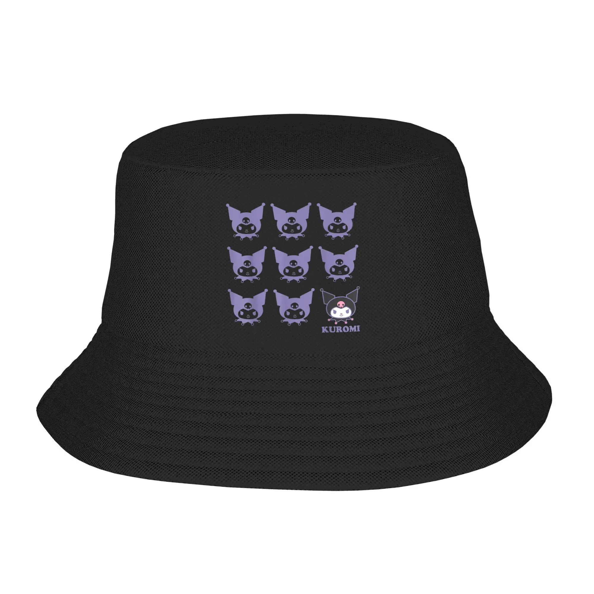 

Kuromi Print Bucket Hat Harajuku Fisherman Caps Soft Fold Fishing Sun Hats For Unisex Retro Design Cap