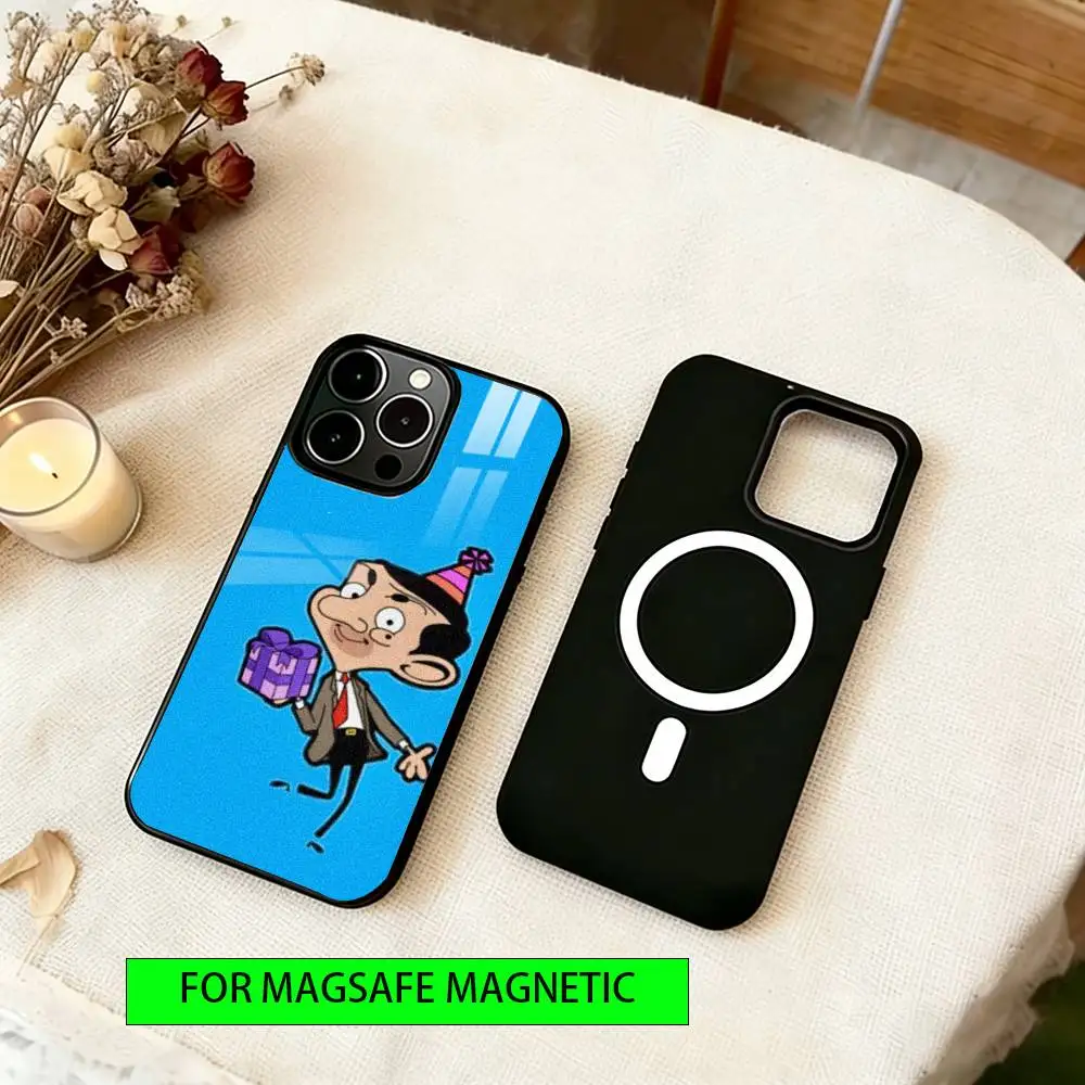 Animated Mr. Bean  Phone Case For iPhone17,16,15,14,13,12,11 Plus,Pro Magnetic For Magsafe Wireless Charging
