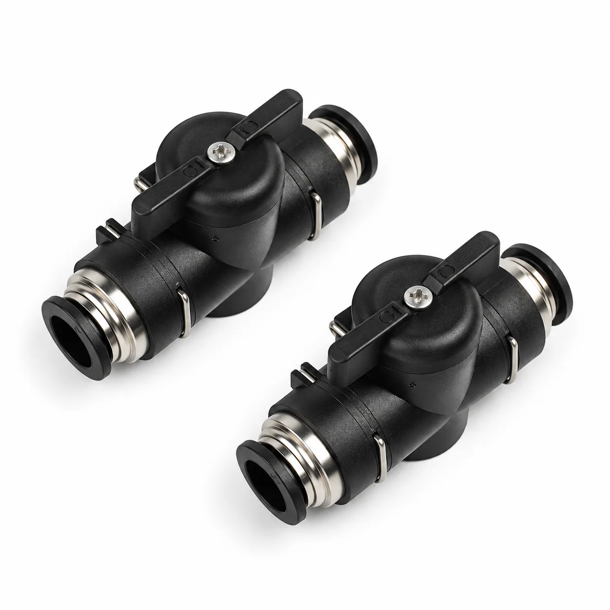BUC Pneumatic Quick Connect Hand Valve 4 6 8 10 12mm Push Fit Inline Manual Ball Switch Air Flow Control Fitting for PU Tube