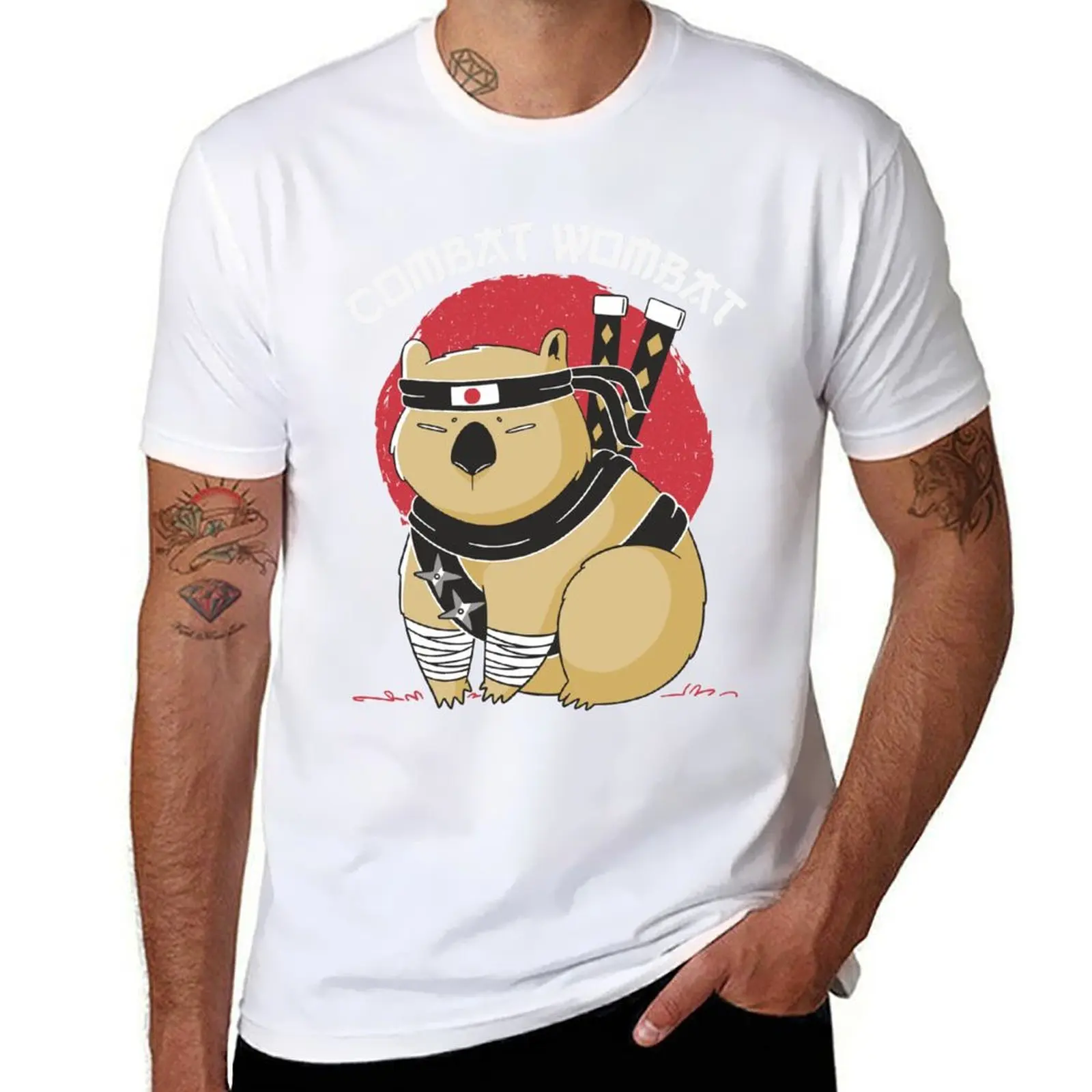 

Funny Wombat Ninja Combat Wombat T-Shirt man t shirt summer t shirt man cotton T-Shirt
