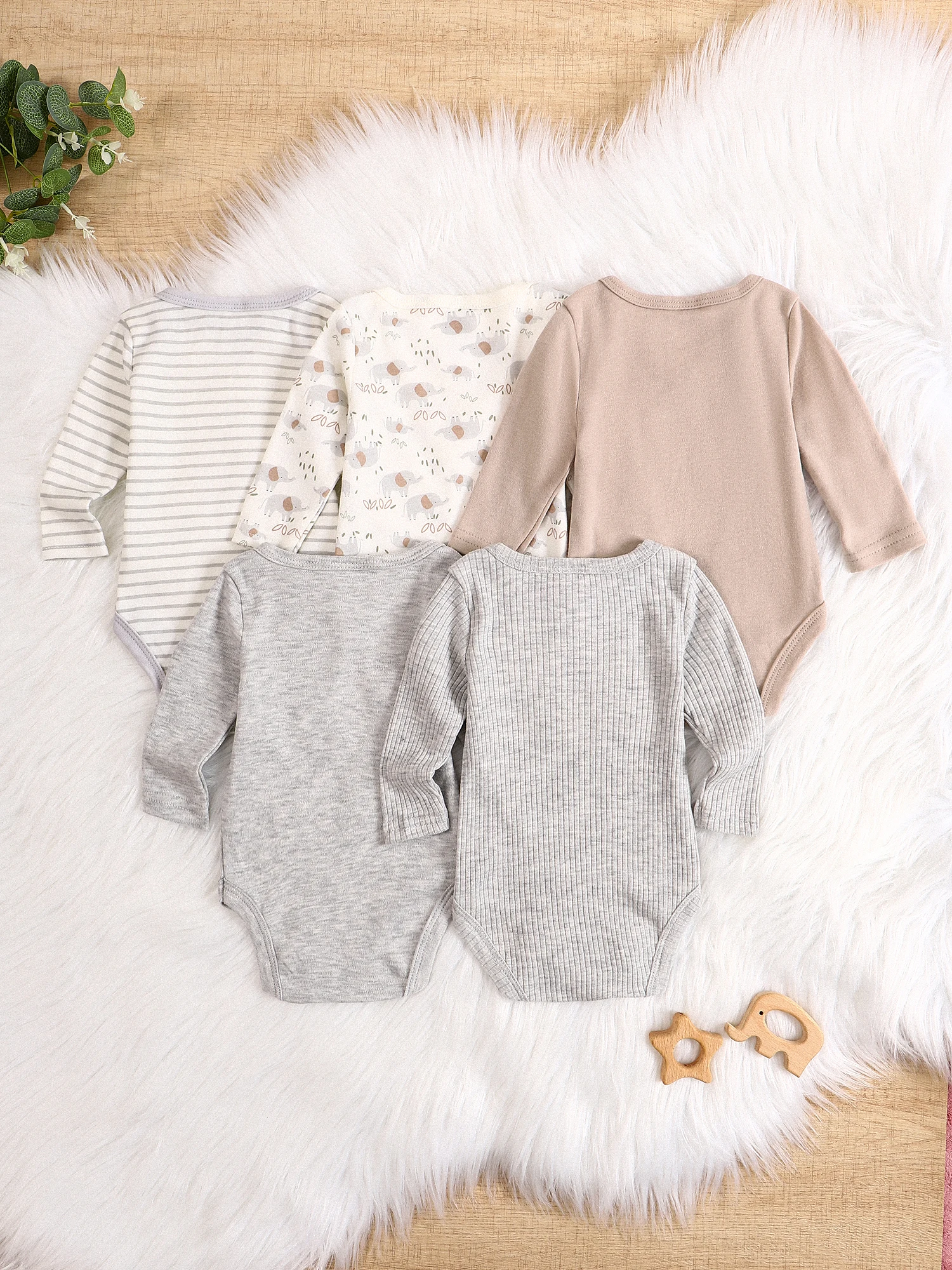 Baby Boy Clothes 5PCS Baby Boy Onesie New Style Spring/Autumn Long-Sleeved Onesie Cotton Fabric Suitable for 0-9 Months