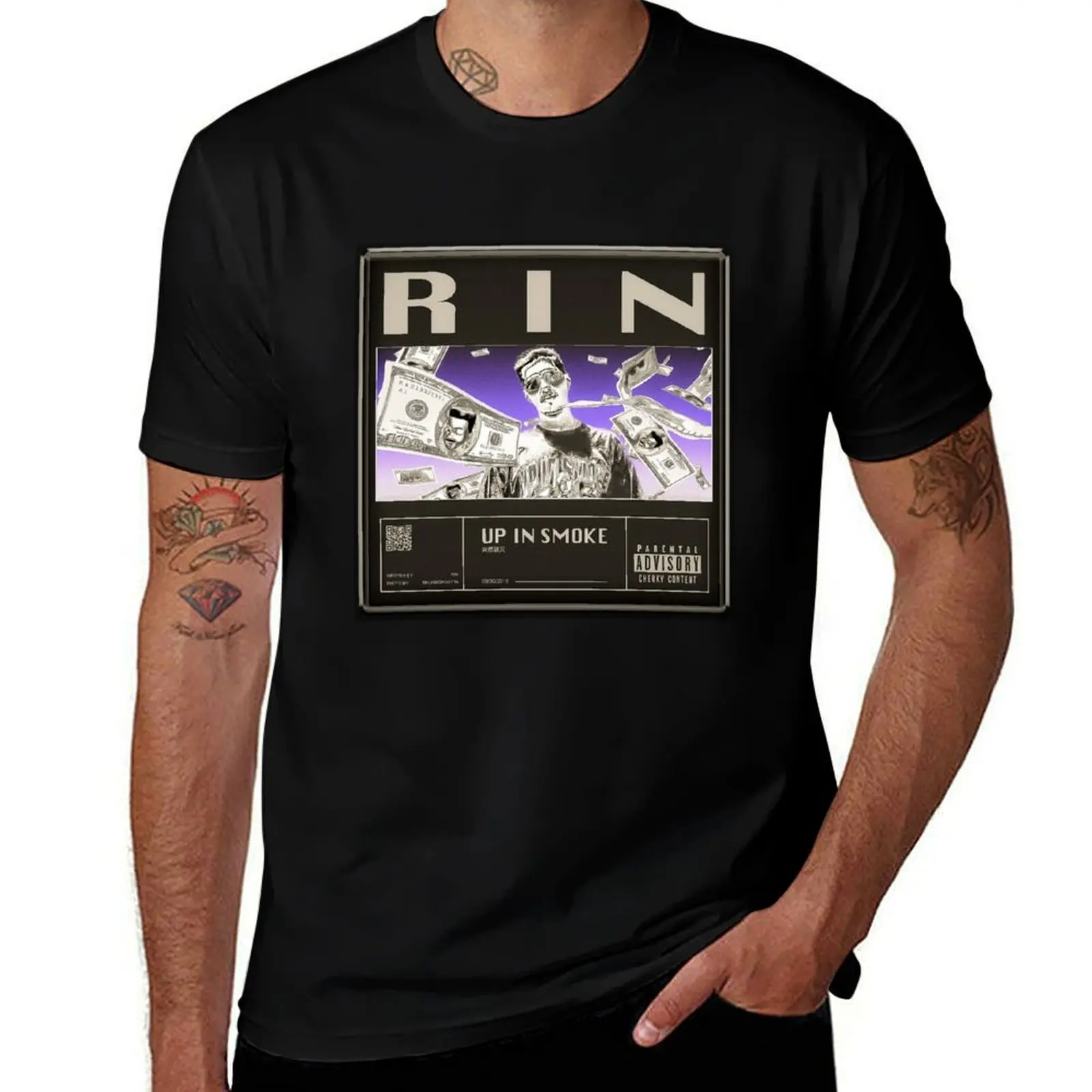 RIN // UP IN SMOKE T-Shirt Casual Work Wear T-Shirt