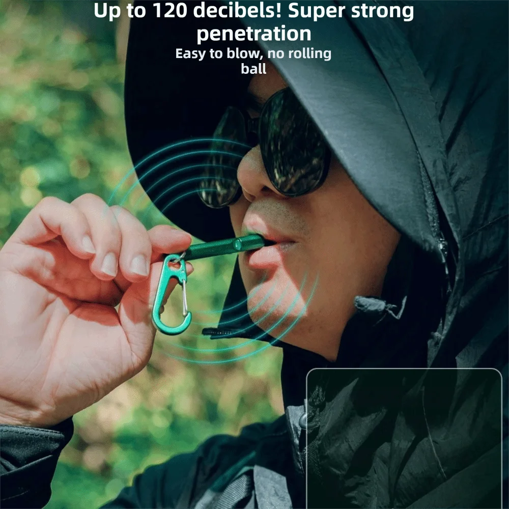 

Двухтрубный металлический свисток из алюминиевого сплава с ремешком, громкий, портативный, высокодецибельный, для безопасности и походов