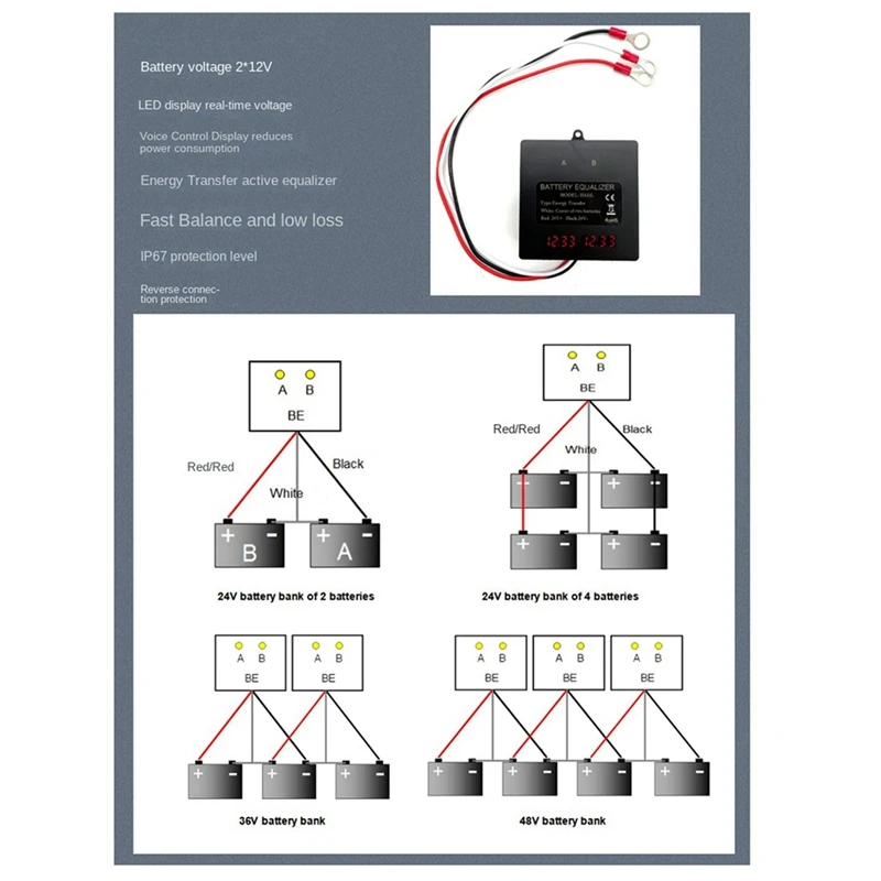 LEDディスプレイバッテリーバランサー,アクティブ電圧,鉛蓄電池,リチウムイオン,LiFePo4バッテリー,ha12l,24v,4s