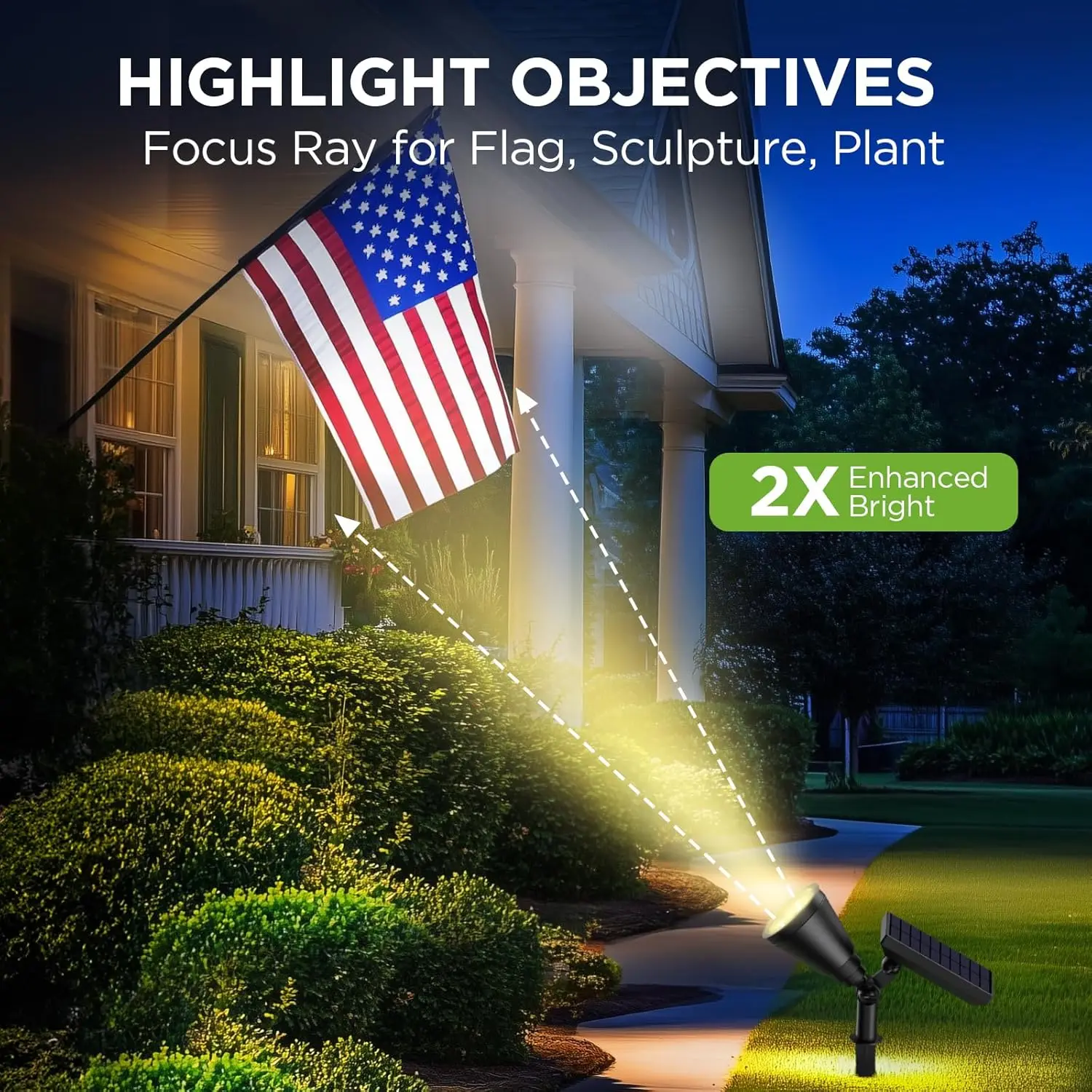 Wasserdichte Solar-Gartenleuchten für den Außenbereich, 6er-Pack warmweiße automatische Ein-/Ausschalten-Wandstrahler für den Weg