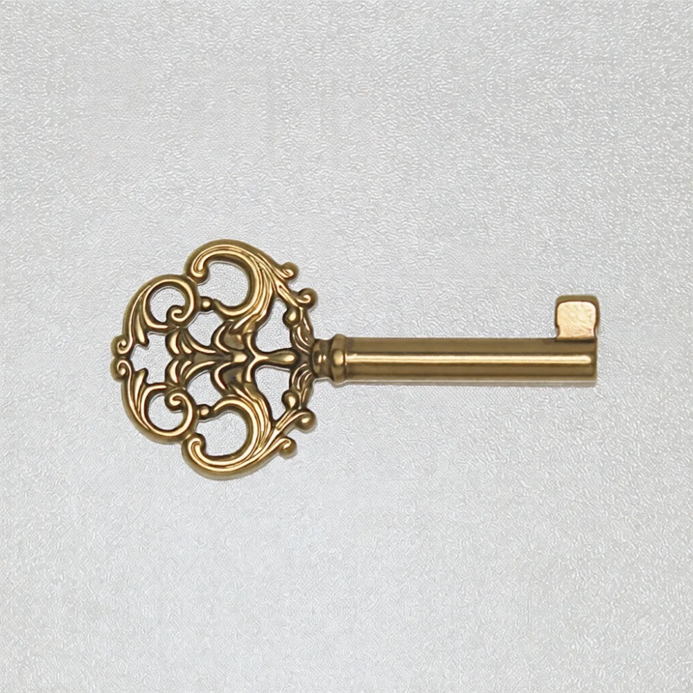 Premium Retro Embedded Copper Lock Traditional Chinese Furniture Hardware Vintage Drawer Latch With Key For Jewelry Box