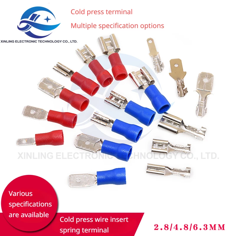 Spring terminal 2.8/4.8/6.3mm spring sheath insert/connector boat-type switch cord end terminal cold press head