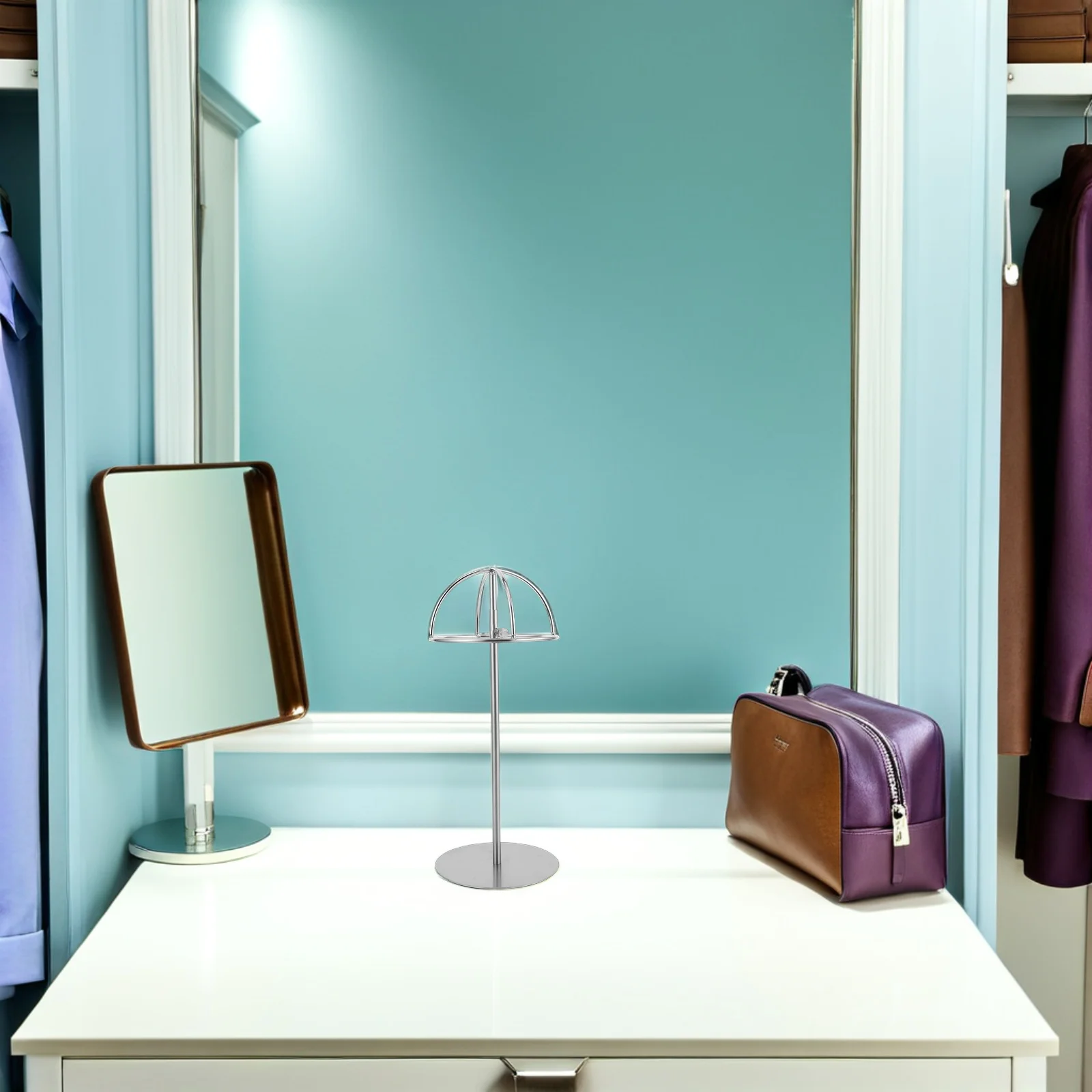 

Hat Display Stand Adjustable Brim Dome Rack Floor-standing Organizer for Show Base