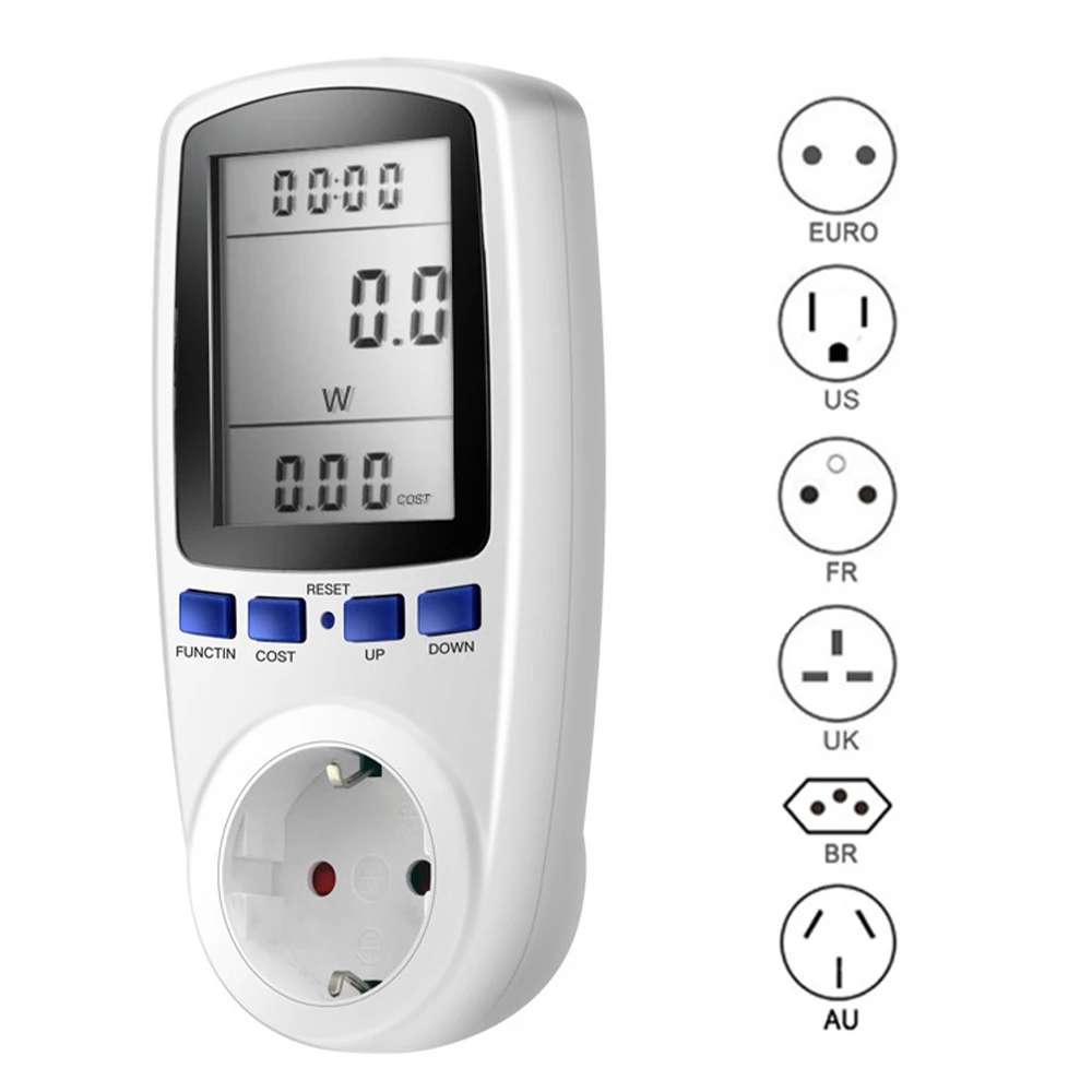 Ammeter Voltmeter 230V AC Digital Wattmeter Power Meter Electric Consumption Meter Voltage Socket Kwh Frequency Energy Meter