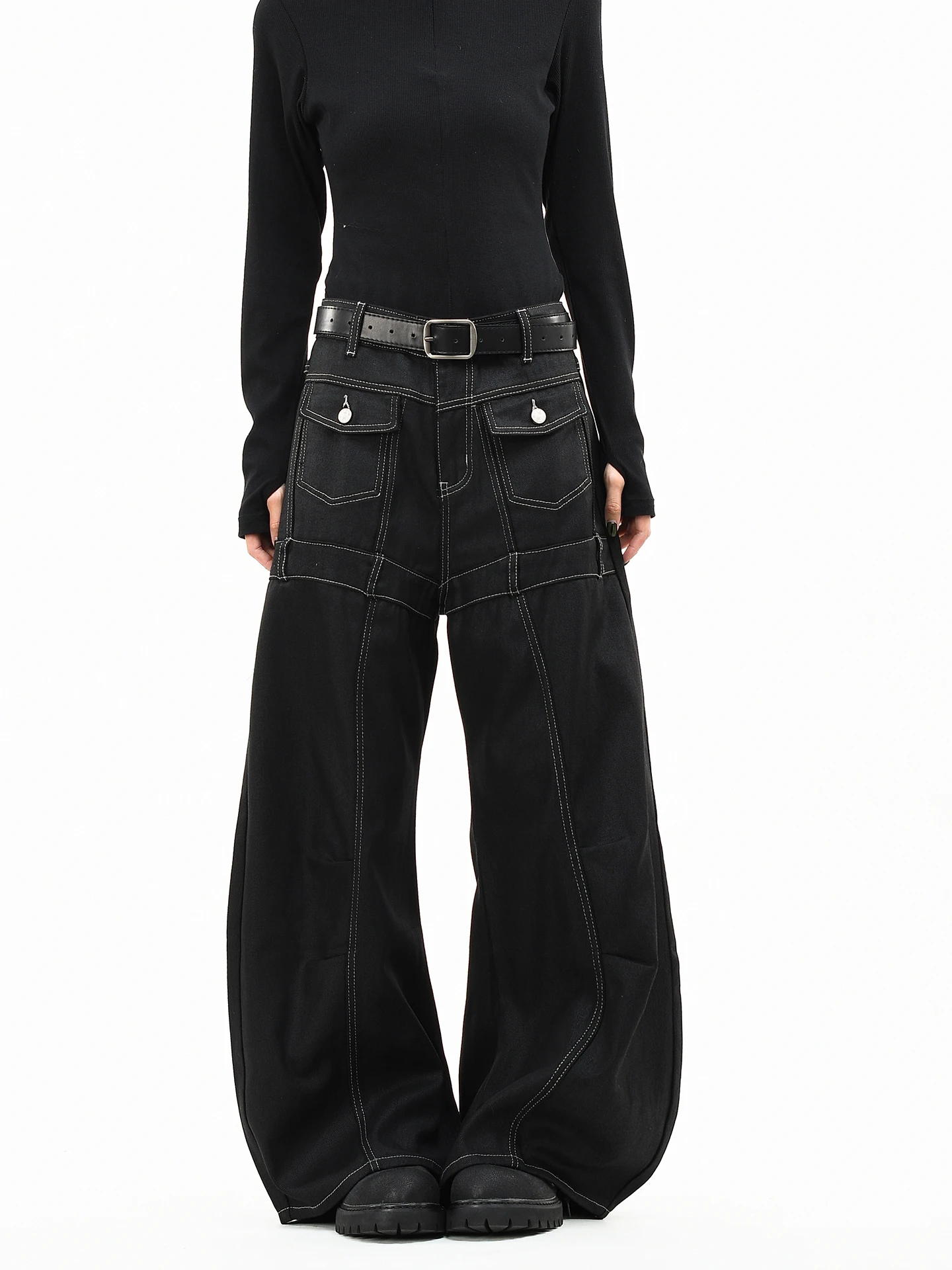 

Мужские джинсы OV Original American Sle Wide Leg: свободные брюки-буткэт из денима, повседневные прямые брюки в уличном стиле