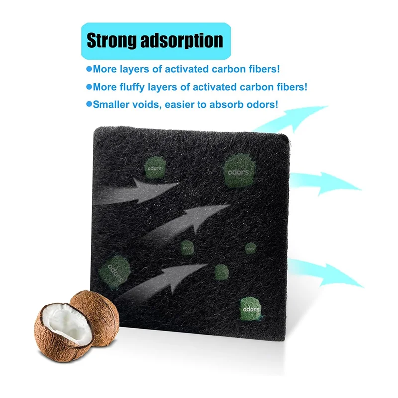 B97A-12 Pack Replacement Odor Absorbing Filter For SIMPLI-MAGIC Activated Charcoal Deodorizer For Trash Cans, Compost Buckets