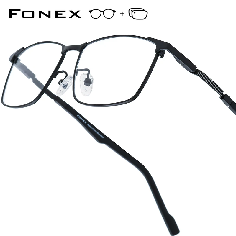 

FONEX прогрессивные очки по рецепту, анти-синие фотохромные оптические линзы для близорукости, мужские квадратные титановые очки 85916