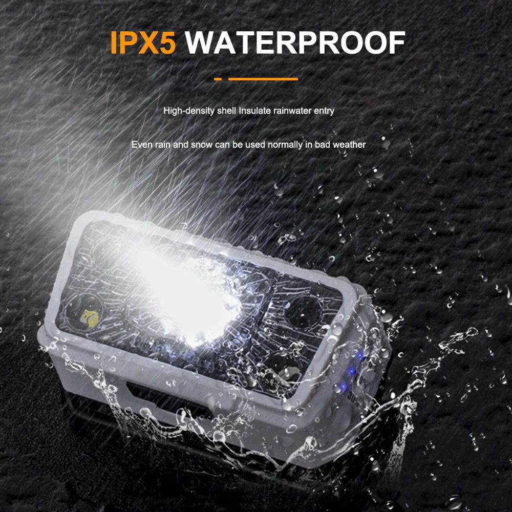 Linterna frontal LED recargable con Sensor IR, reflector de luz Dual XPG impermeable para pesca, Camping y senderismo