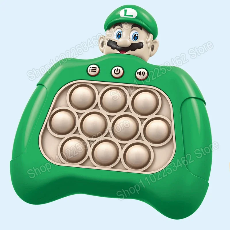 Super Mario Bros Toys Cartoon Mario Luigi Anime Figures Quick Push Game Console Puzzle Press Toys Kawaii Kids Birthday Gifts