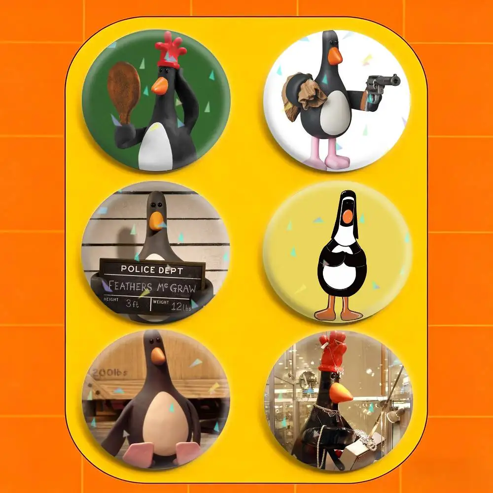 Funny F-Feathers McGraw Badges Niche Design Brooch for Backpack Lapel Pins Creative Accessories
