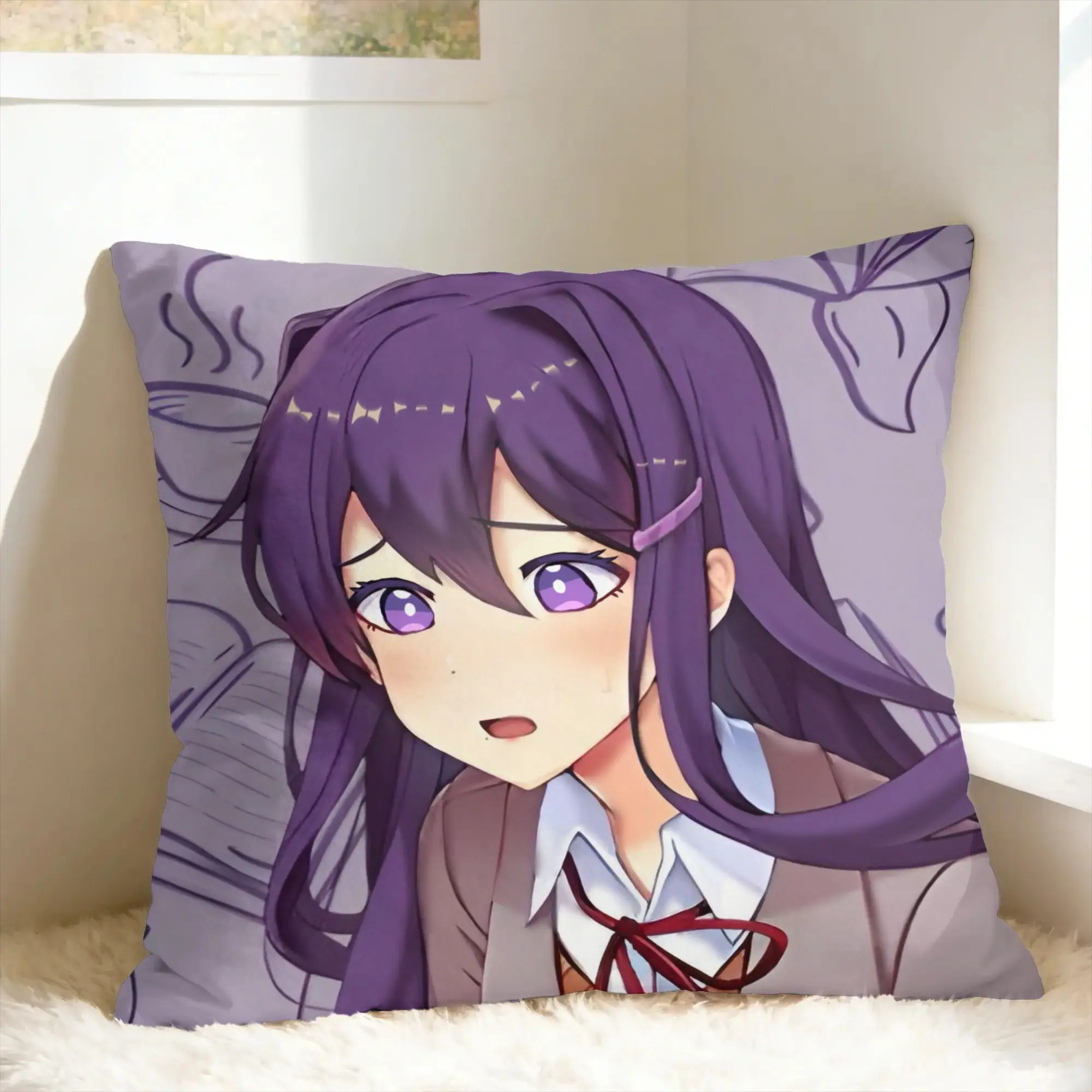 DDLC Anime Girl Y-Yuri Pillowcases  Morden Pillow Case For Office Car Home Decor Comfy Pillow Cover