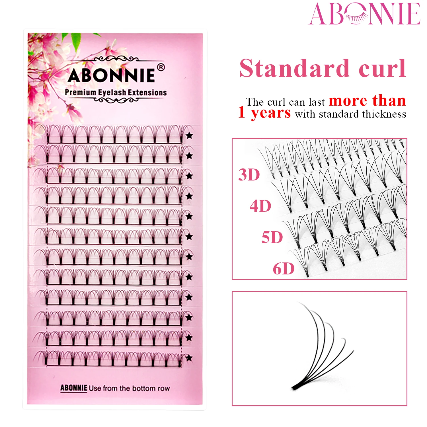 Abonnie Premade 볼륨 팬 짧은 줄기 러시아어 속눈썹 확장 와이드 팬 3D 4D 5D 6D 가짜 밍크 속눈썹 쉬운 팬 Promade Lash