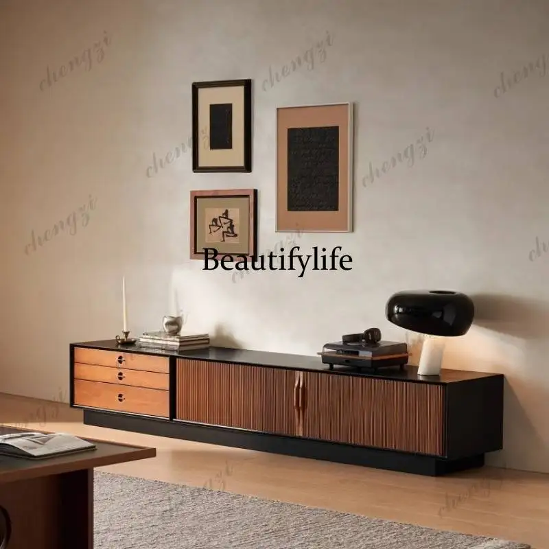 

Vintage Drawers Tv Cabinet Decoration Brown Door Storage Lounges Tv Cabinet Mid Century Nordic Fernseherschrank Furniture Home
