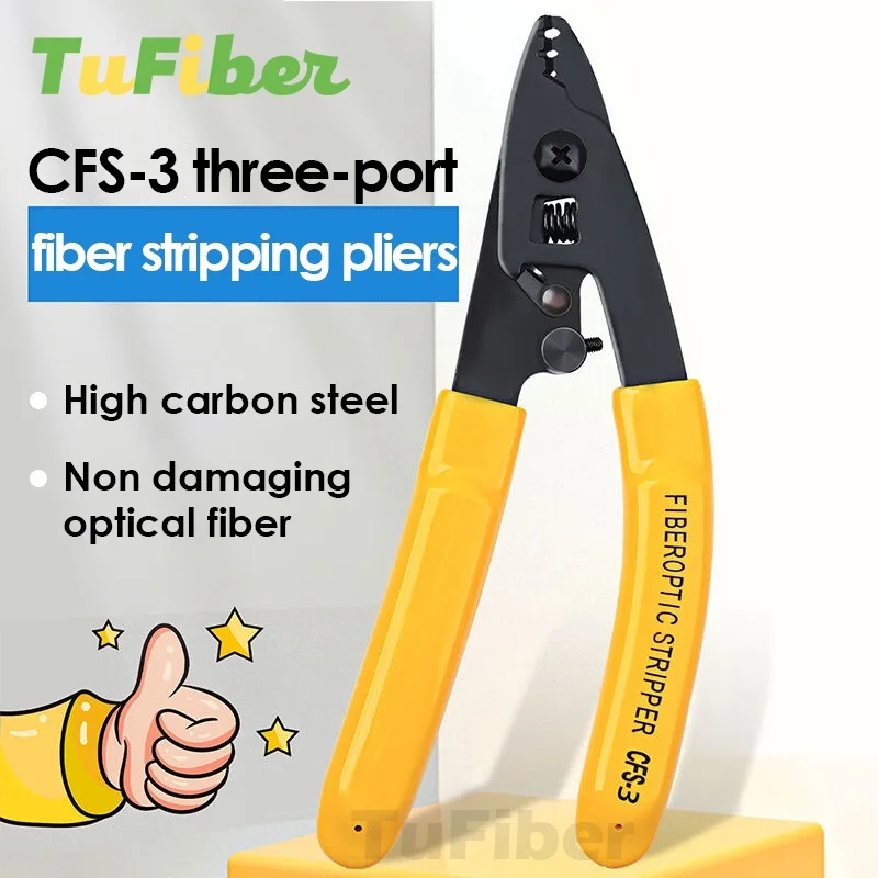 CFS-3 Three-port Fiber Optical Stripper Pliers Wire Strippers for FTTH Tools Optic Stripping Plier Tool