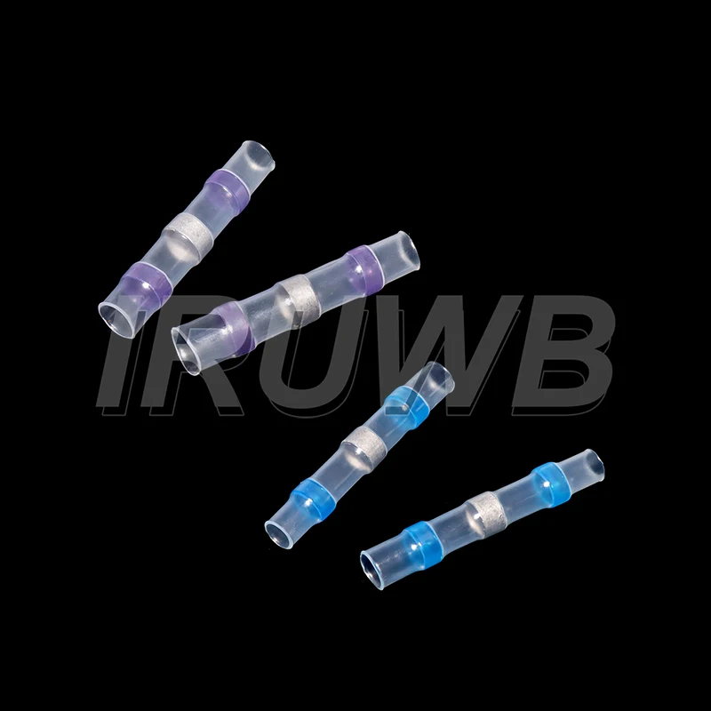 50PCS Heat Shrinkable Wire Connectors SST21 Waterproof Sleeve AWG22-18 Butt Electrical Splice Tinned Solder Seal Terminal