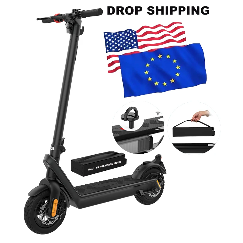 

EU USA UK Warehouse Buy 500w Big Two Wheel Off Road Foldable Adult Fast Mobility X9 Electric E Scooter Electr Manufacture