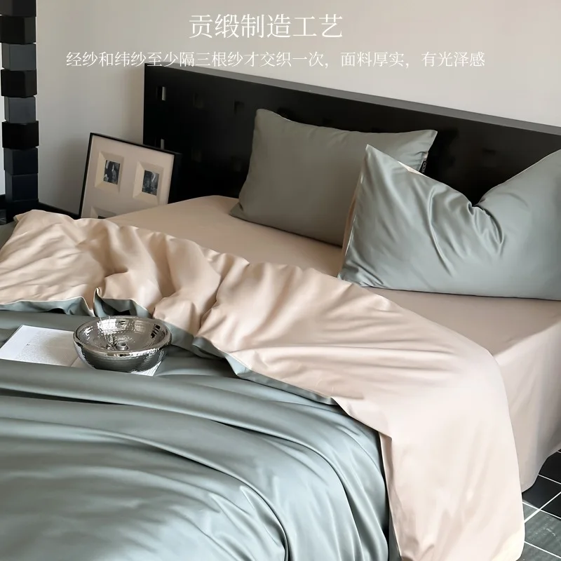 طقم سرير قطني طويل التيلة غطاء لحاف فاخر 240x220 ملاءات الملكة الملك أغطية سرير 160x200 معزي مزدوج يورو سوبركينج Xl