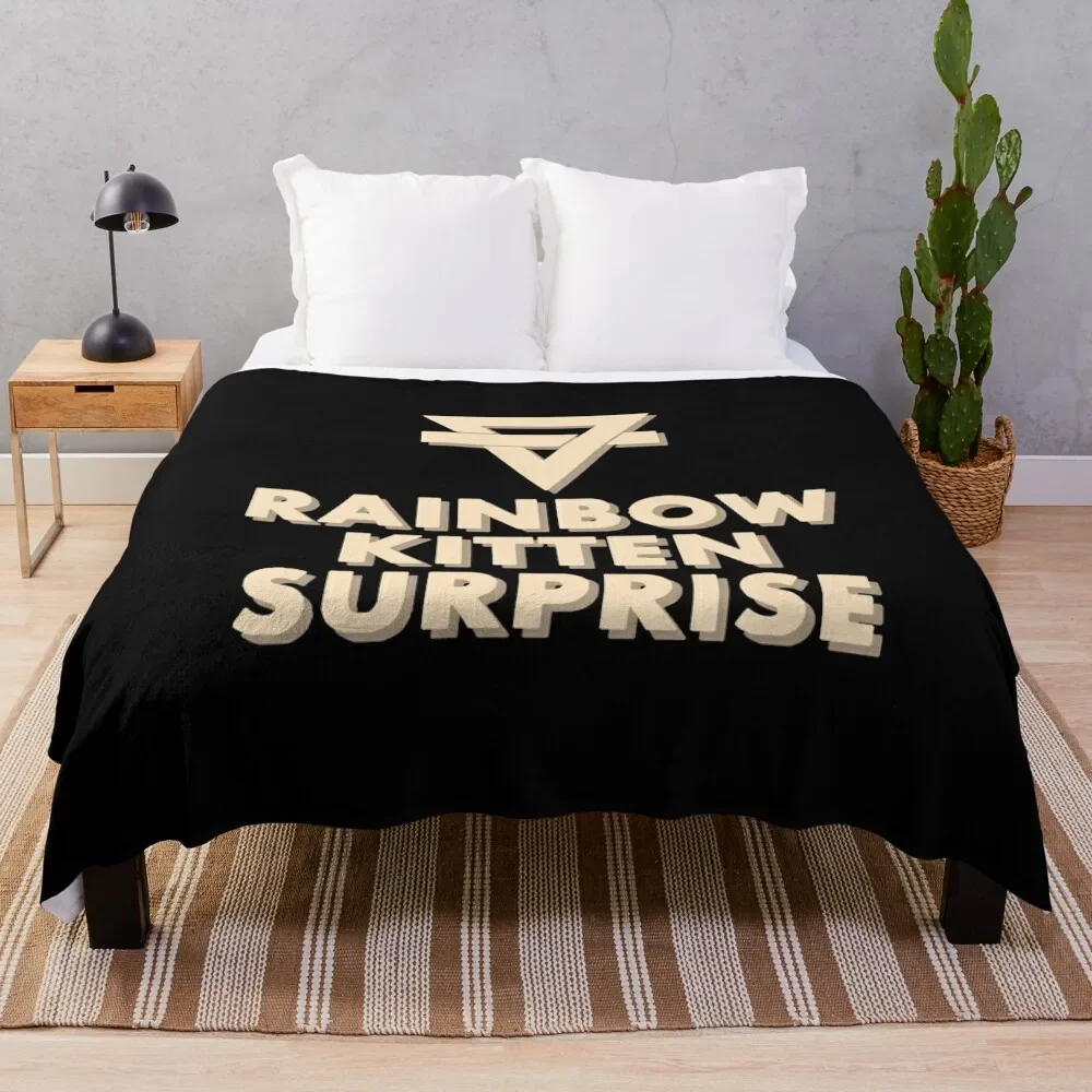 

rainbow kitten surprise logo Throw Blanket Warm Comfortable Blanket Gift for Parents Friends