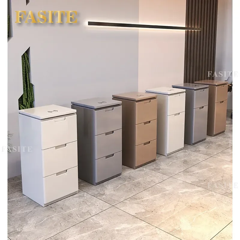 For Hair Barber Shop Tool Cabinet with Wireless Charging Solid Wood Storage Single Double Sided Locker Furniture