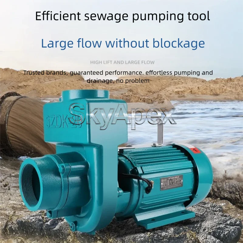 ZDK Self Priming Pump Home High Flow Sewage Pump Agricultural Septic Tank Drain Centrifugal Pump