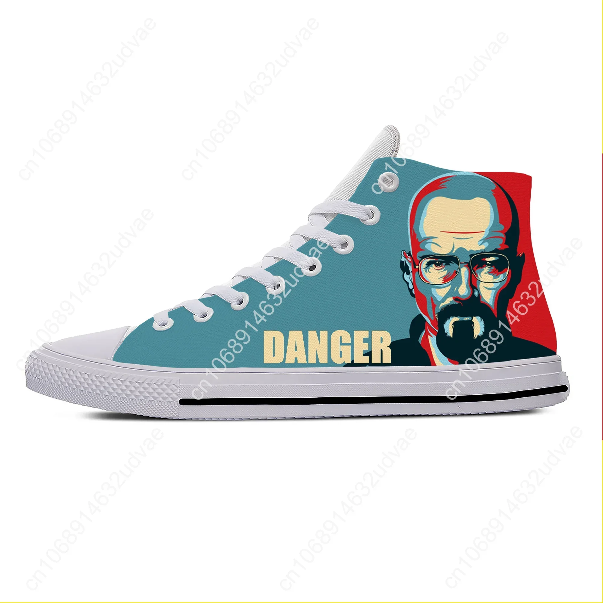 Movie Breaking Bad High Top Sneakers Mens Womens Teenager Casual Shoes Canvas Running Shoes 3D Print Breathable Lightweight shoe