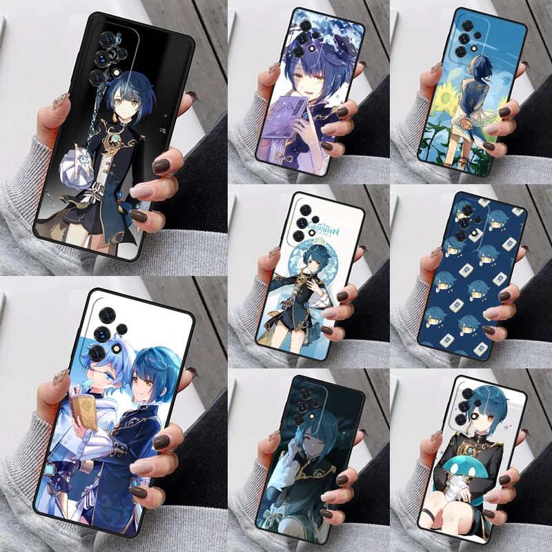 Genshin Impact Xingqiu Phone Case For Samsung Galaxy S23 S21 S20 FE S24 S22 Ultra Note20 S10 S9 S8 Plus A40 A52 A12 A13 A53