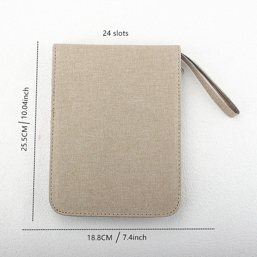 Etui na pióra wieczne z 48/24/10 przegródkami - Wodoodporny organizer z wysokiej jakości płótna do przechowywania i prezentacji piór — zdjęcie produktu 5