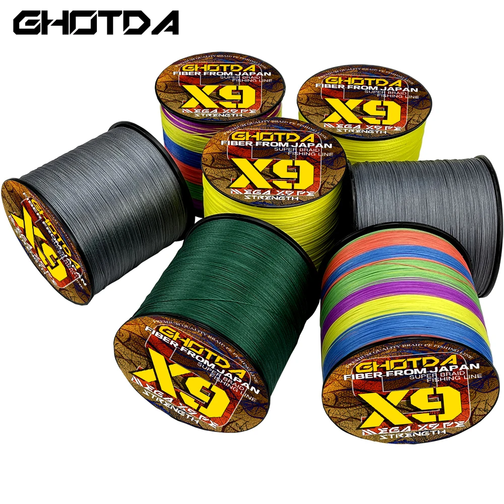 

GHOTDA Fishing Line 9 Braided Multifilament Wire PE 1000M 500M 300M 100m Thread Sea Carp 9X Cord Spinning