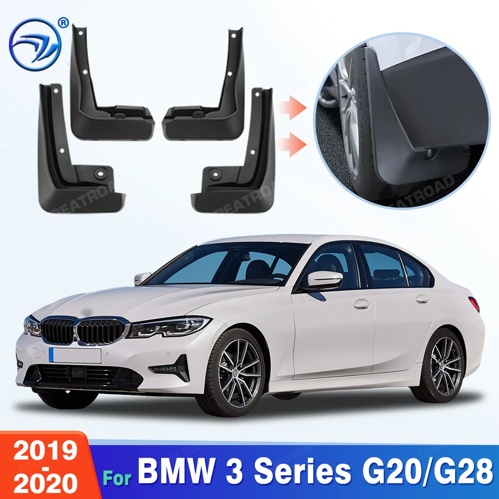 Custom Fit 4PCS Mud Flaps for BMW 3 Series G20/G28 2019 2020 No Drilling Splash Guards Mudguards Car Fender Accessories
