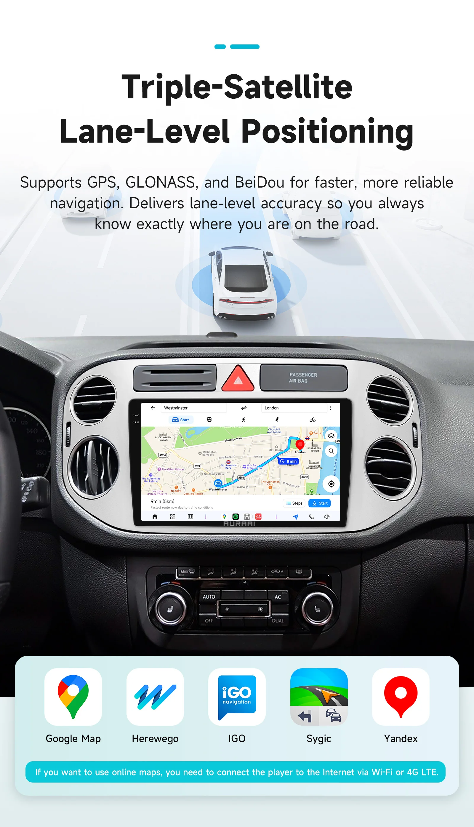 AURAAI X100 Android Auto-Intelligent-Bildschirm für Volkswagen Tiguan 1 NF Insignia UIS7870 GPS DSP 4G BT Auto CarPlay ADAS 360 ° GLAS – Detail 26